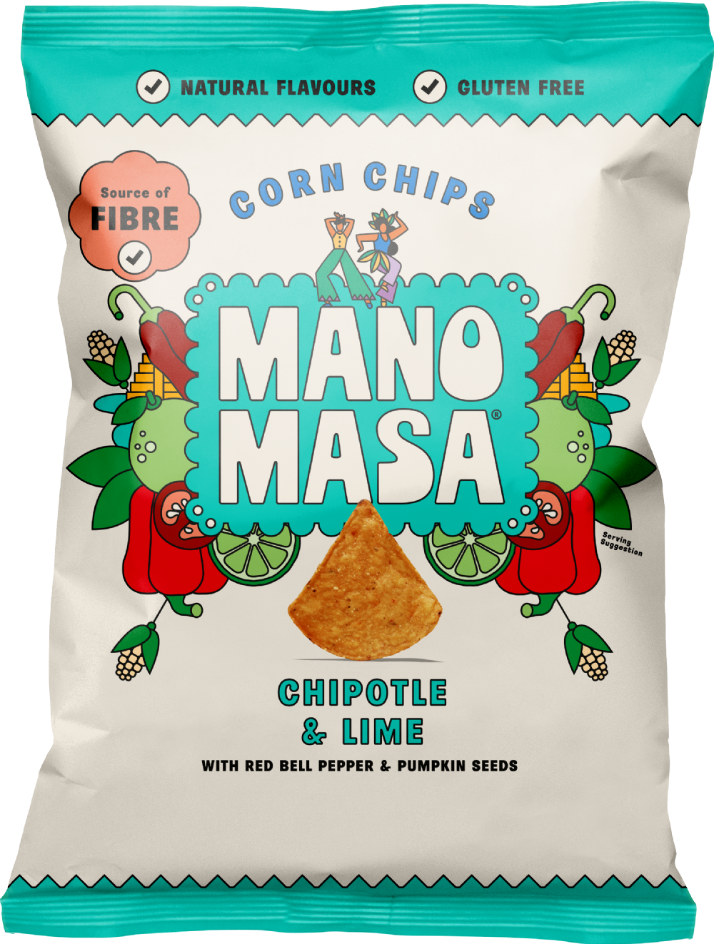 Manomasa Chipotle & Lime Corn Chips 140g