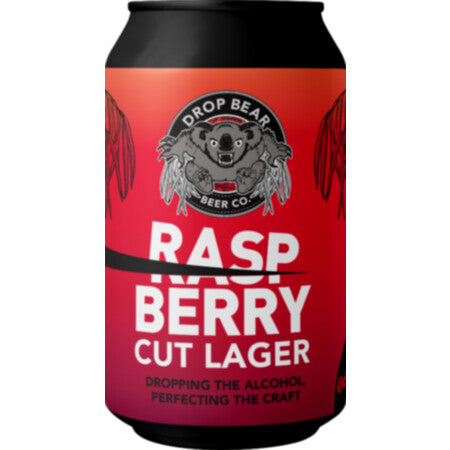 DROP BEAR BEER Raspberry Cut Lager 0.5% 330ml