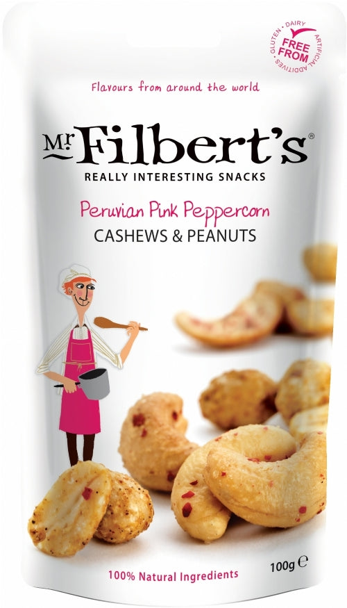 MR FILBERTS Peruvian Pink Peppercorn Cashews & Peanuts 100g
