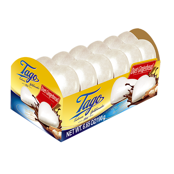 TAGO Leberkuchen Gingerbread Covered with Chocolate and White Glaze