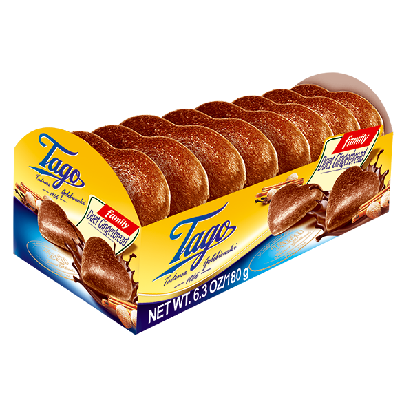 TAGO Leberkuchen Gingerbread Covered with Chocolate and White Glaze