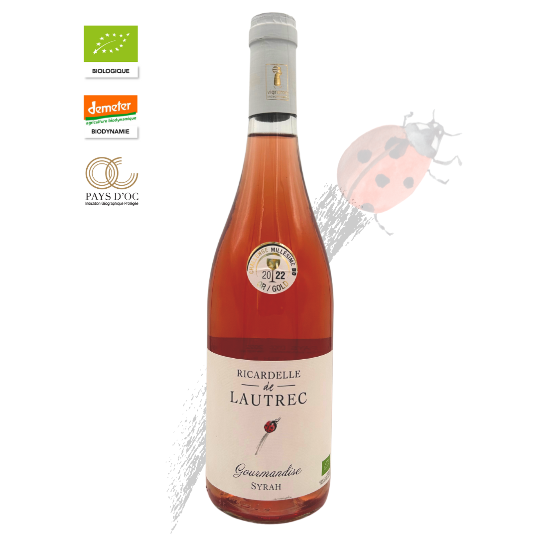 DOMAINE RICARDELLE DE LAUTREC Biodynamic Syrah Rosé Gourmandise 2023 75cl