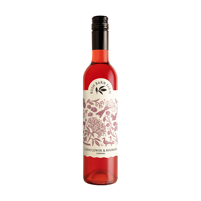 BUSH BARN FARM Elderflower And Rhubarb Cordial 500ml