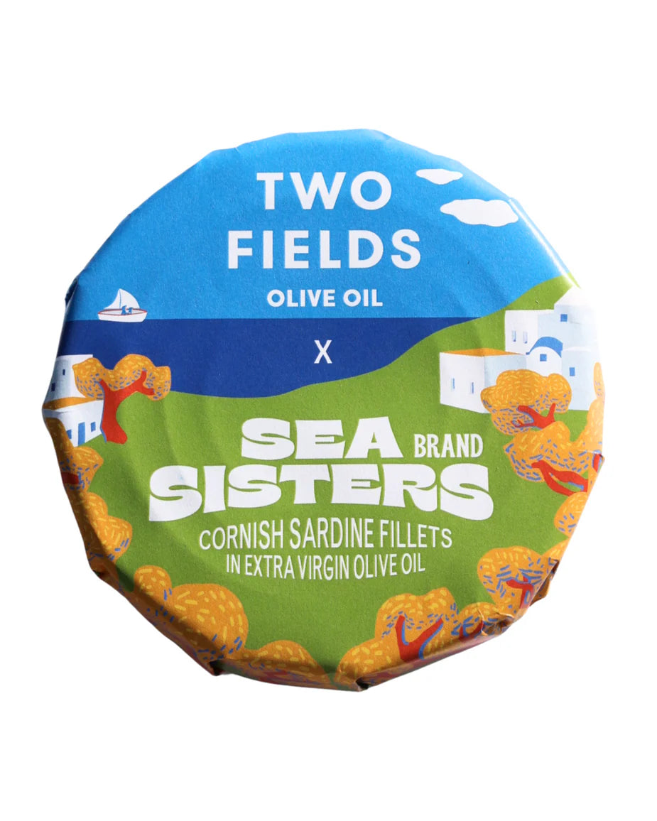 SEA SISTERS x TWO FIELDS Cornish Sardines in Extra Virgin Olive Oil 122g
