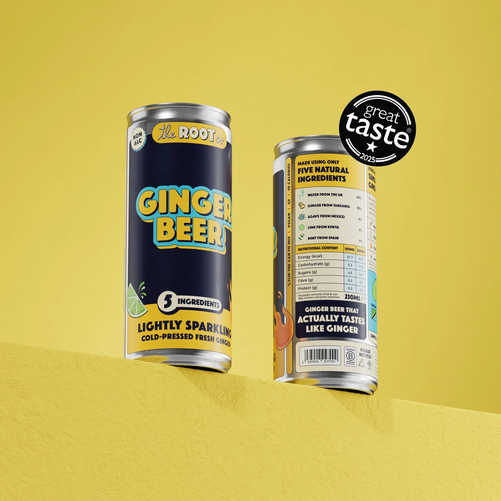 THE ROOT CO. Lightly Sparkling Ginger Beer 230ml