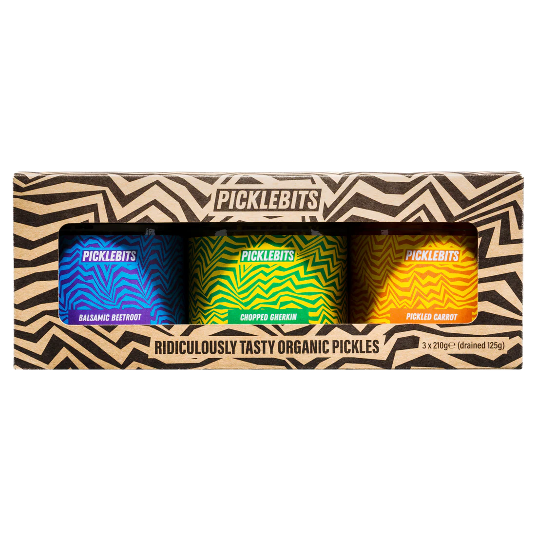 PICKLEBITS Gift Set - Gherkin, Carrot, Balsamic Beetroot (3 x 210g)
