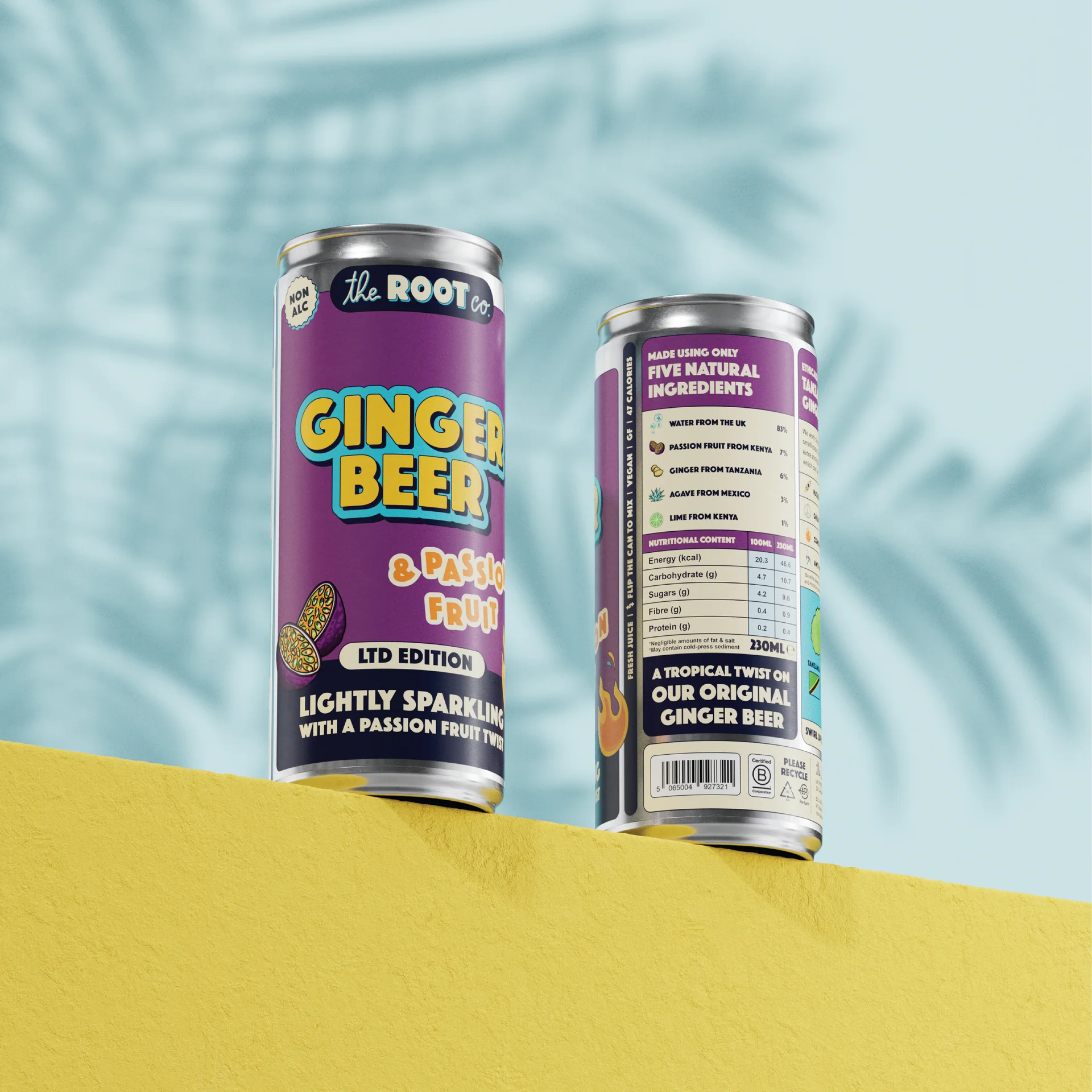 THE ROOT CO Ginger Beer & Passionfruit Sparkling Fruit Twist 230ml