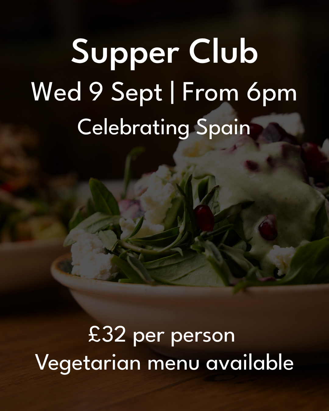 EVENT: Supper Club at Flynn’s - September 26 (Spain), Wednesday 9th September 6pm