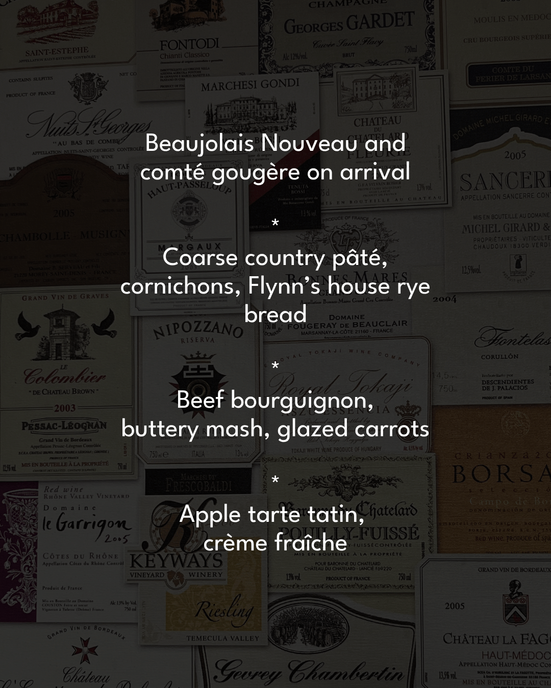 EVENT: Beaujolais Nouveau Lunch at Flynn's, 26th November 1pm