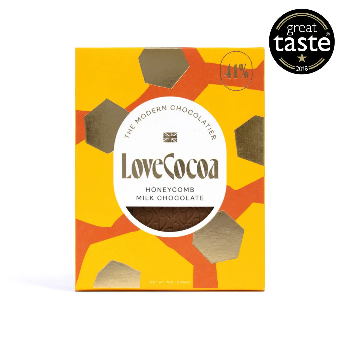 LOVE COCOA Honeycomb Milk Chocolate Bar