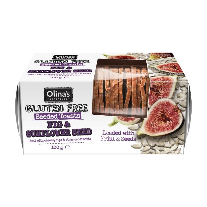 OLINA's BAKEHOUSE Gluten Free Fig and Sunflower Seed Seeded Toasts 100g