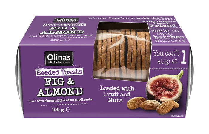 OLINA'S BAKEHOUSE Fig and Almond Seeded Toast 100g