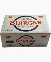 Shirgar, Unsalted Welsh Butter, 250g Block