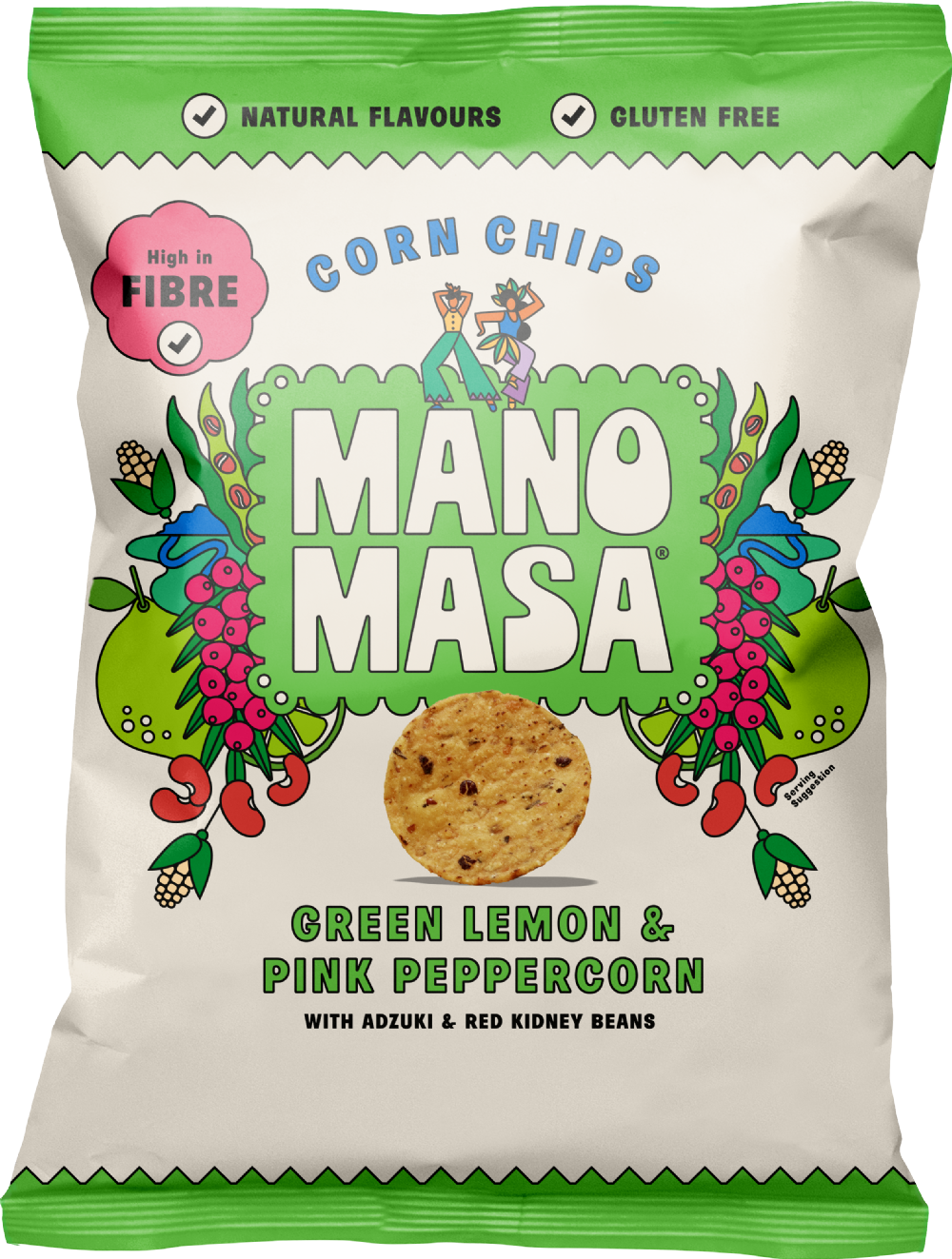 MANOMASA Green Lemon and Pink Peppercorn Corn Chips 140g