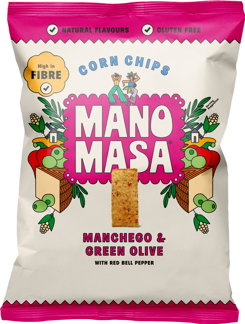 MANOMASA Manchego & Green Olive Corn Chips 140g