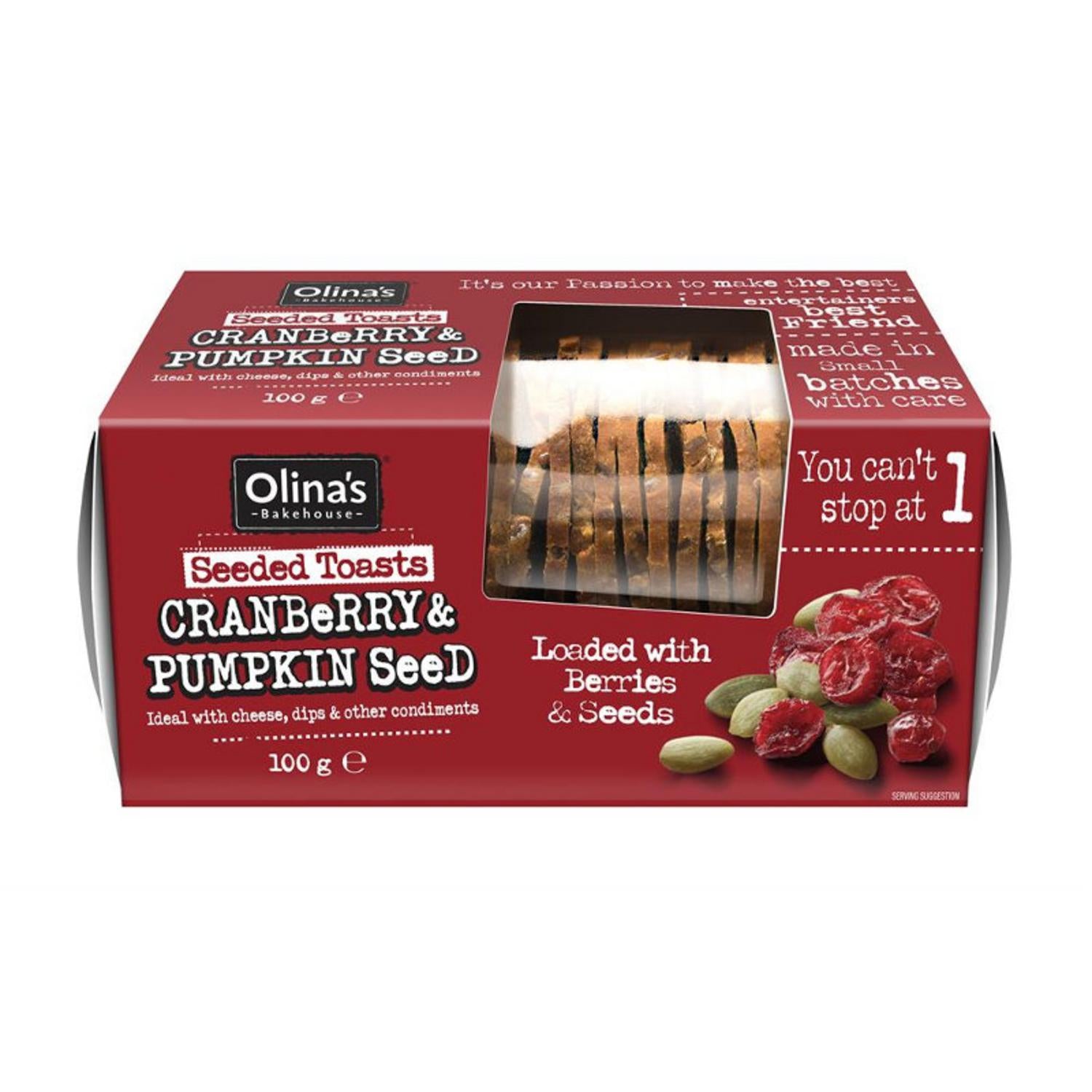 Cranberry & Pumpkin Seed Seeded Toasts 100g