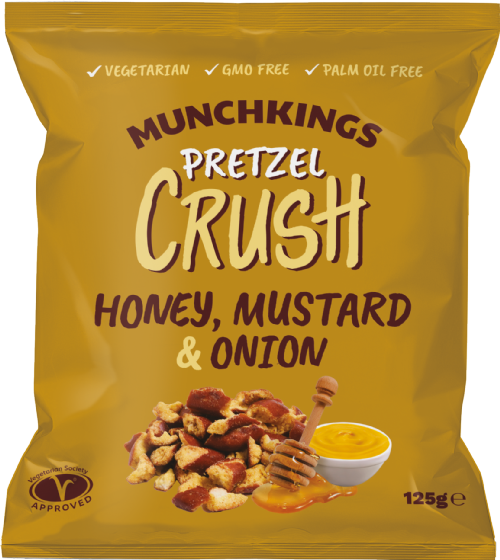 MUNCHKINGS Pretzel Crush - Honey, Mustard & Onion 125g