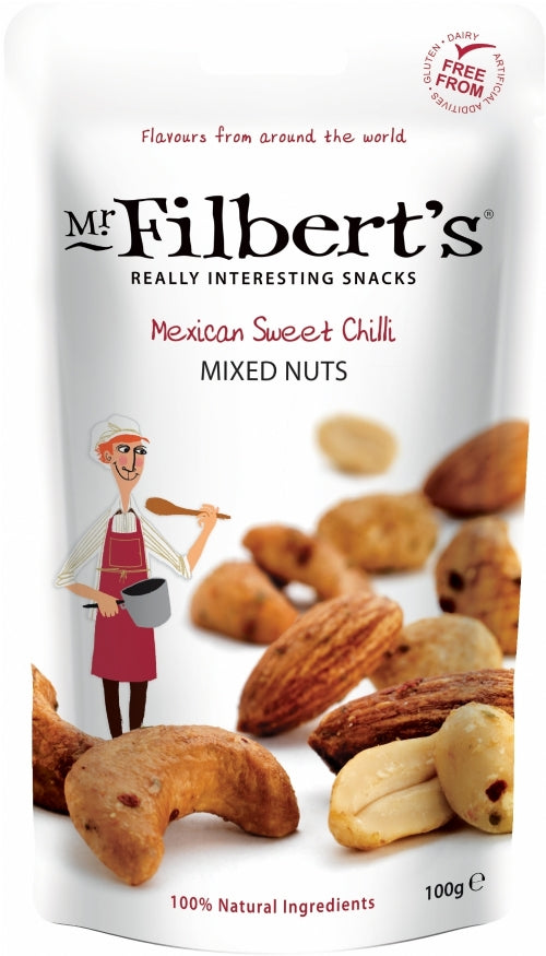 MR FILBERTS Mexican Sweet Chilli Mixed Nuts 100g