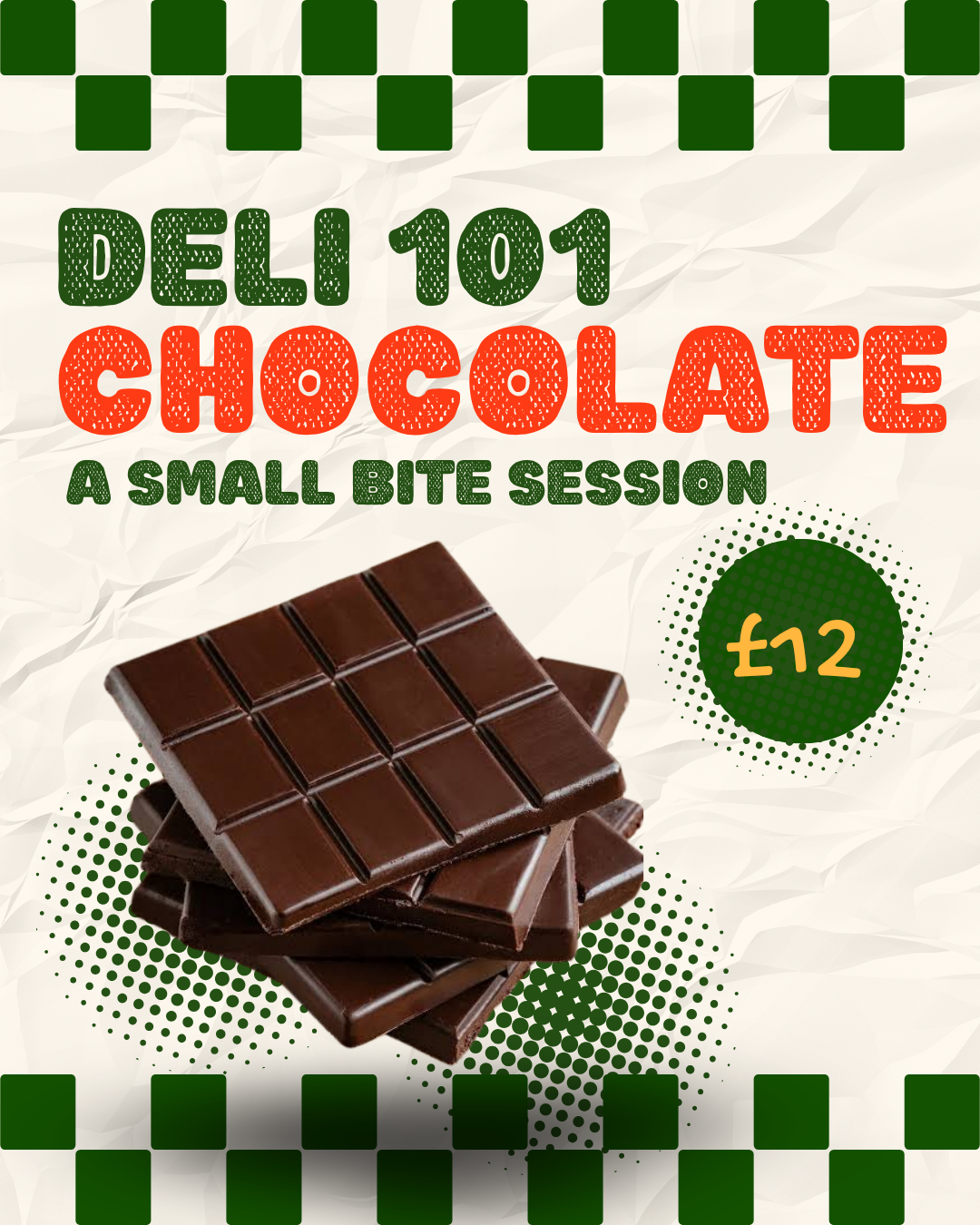 EVENT: Small Bite Session: Chocolate - Saturday 3rd October 2026, 3:00pm 