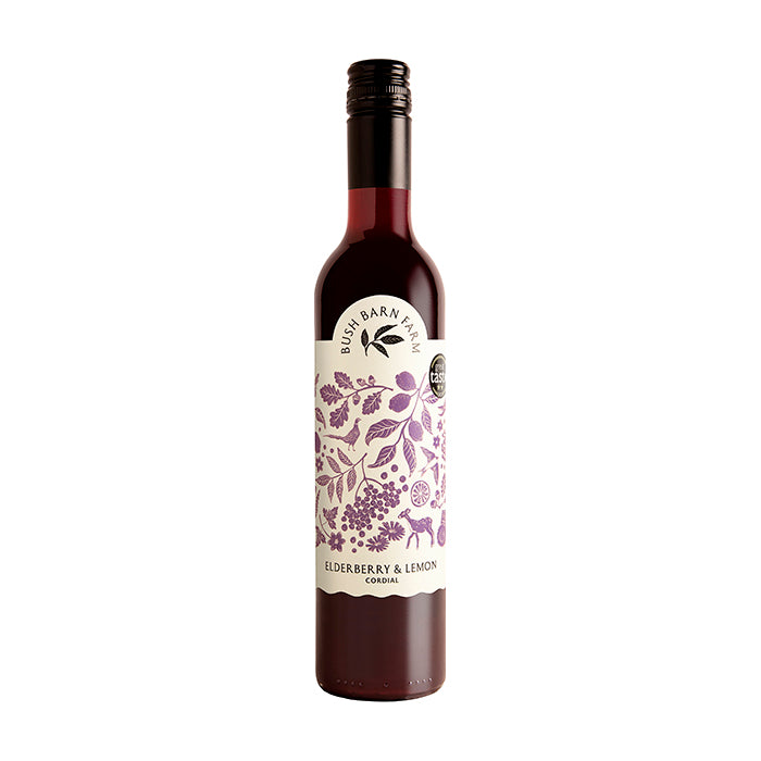 BUSH BARN FARM Elderberry And Lemon Cordial 500ml