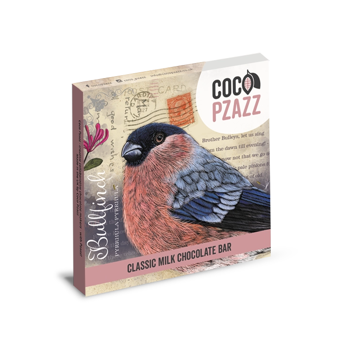 COCO PZAZZ Victoria’s Attic “Bullfinch” Classic Milk Chocolate Bar 80g 