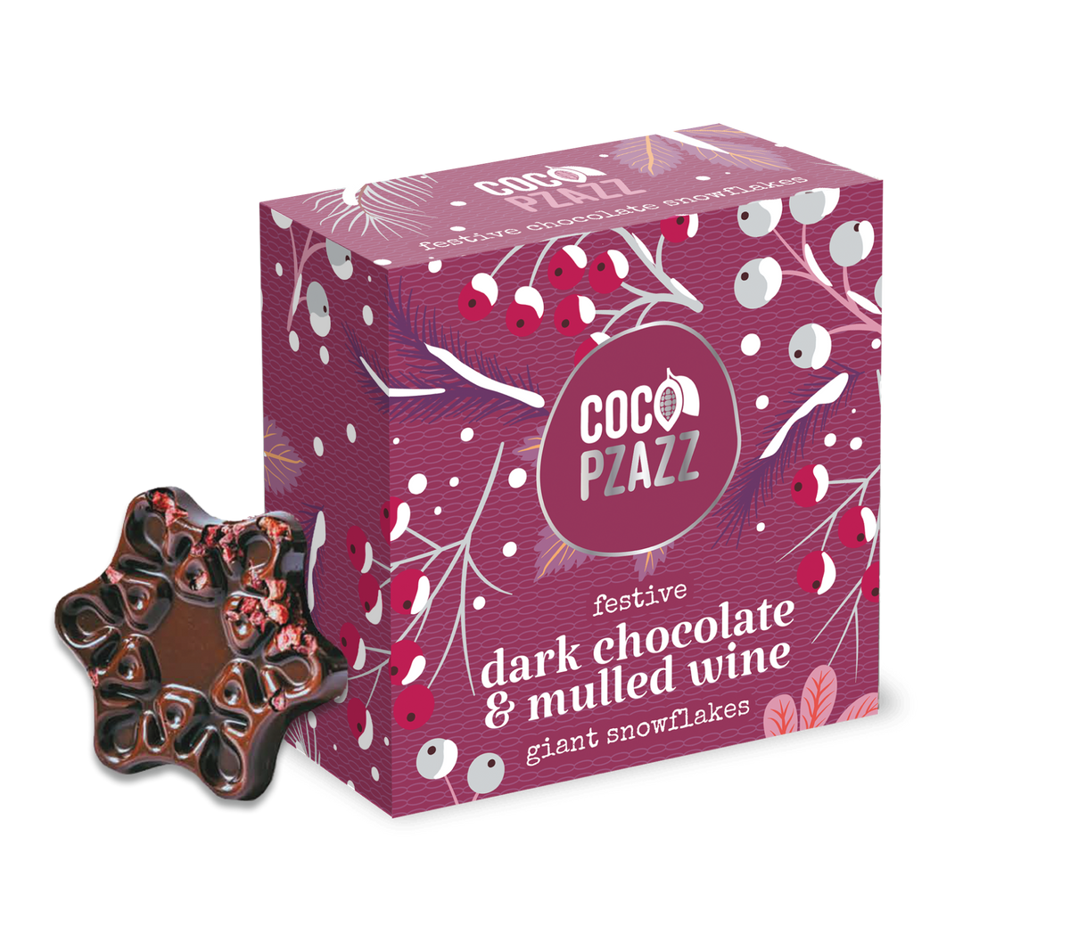Christmas Dark Chocolate & Mulled Wine Choc Snowflakes 
