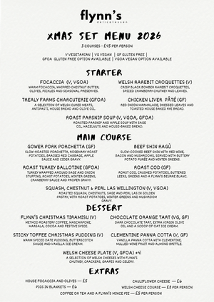 EVENT: Christmas at Flynn’s | Three-Course Festive Dining, Saturday 12th December 2026 