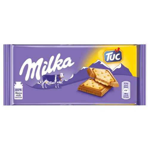 Milka Alpine Milk Chocolate with Tuc Crackers (87 g)