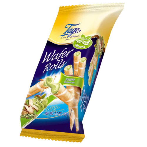 Tago Pistachio Cream Wafer Rolls (150 g)