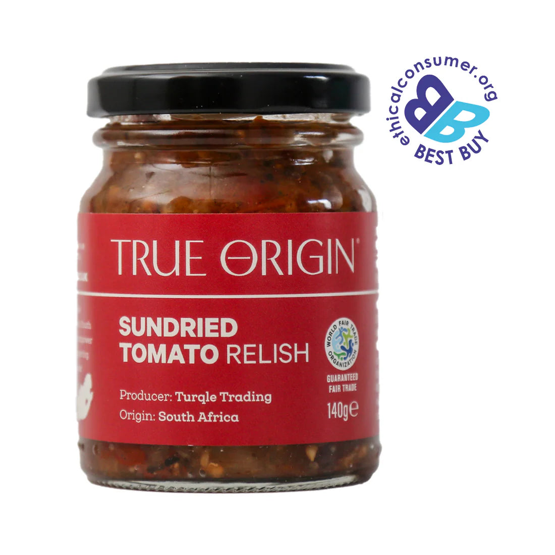 TRUE ORIGIN Fair Trade Sun Dried Tomato Relish 140g