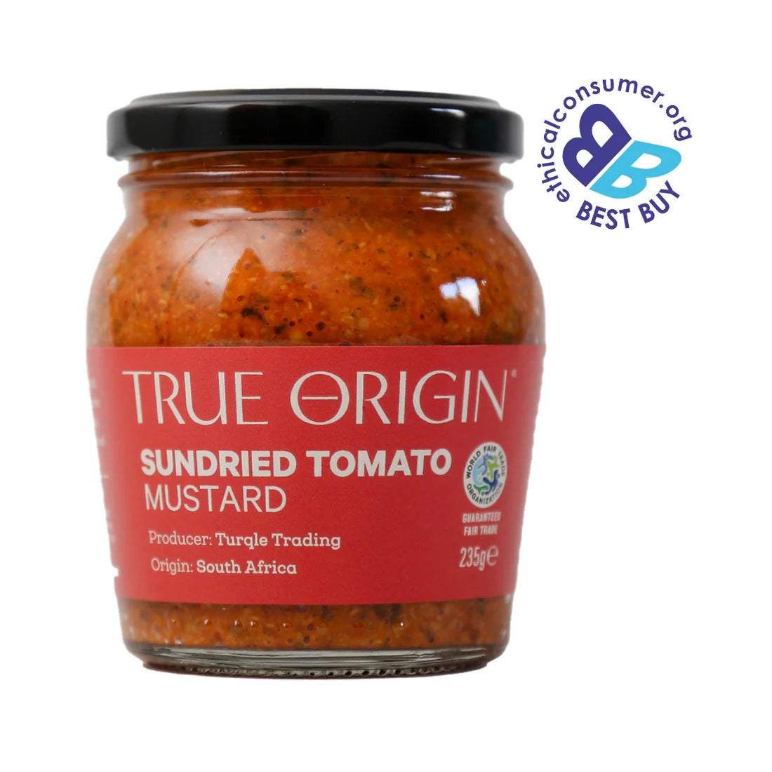 TRUE ORIGIN Fair Trade Sun Dried Tomato Mustard 235g