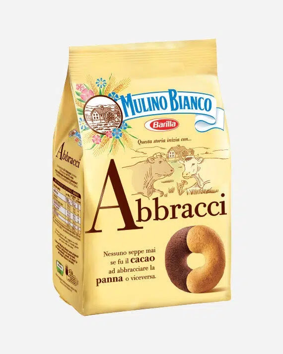 Mulino Bianco Abbracci – Chocolate & Vanilla Swirl Biscuits (350 g)