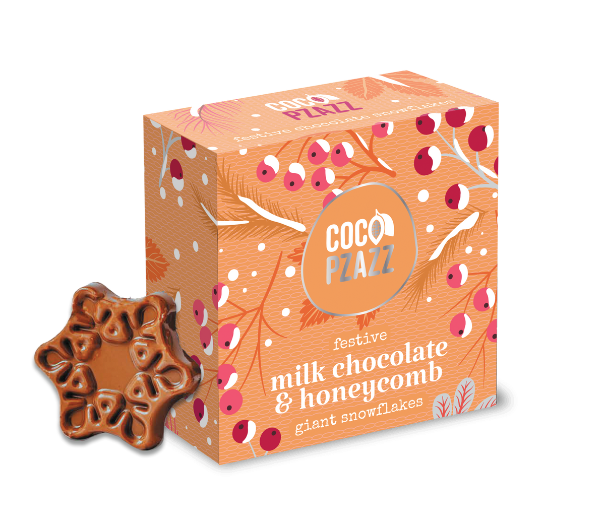 Christmas Milk Chocolate & Honeycomb Chocolate Snowflakes 