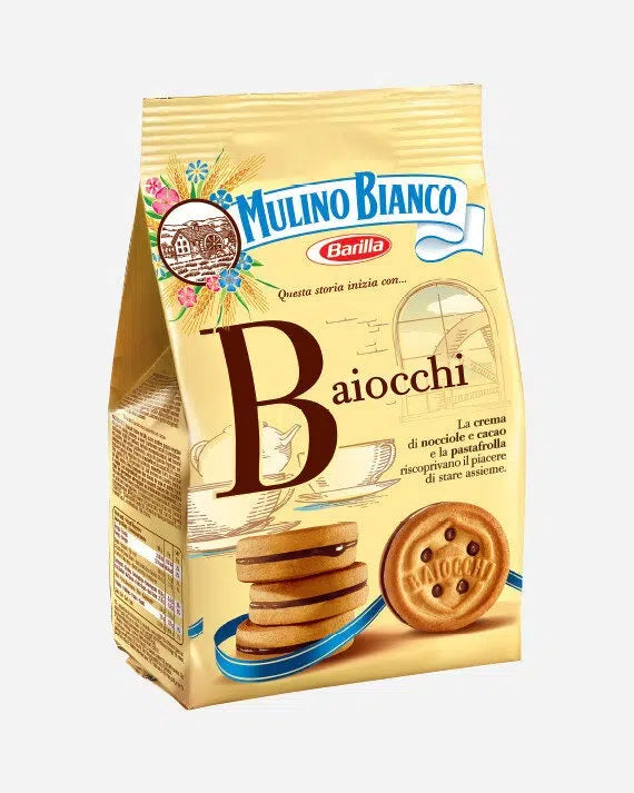 Mulino Bianco Baiocchi – Chocolate‑Filled Sandwich Biscuits (260 g)