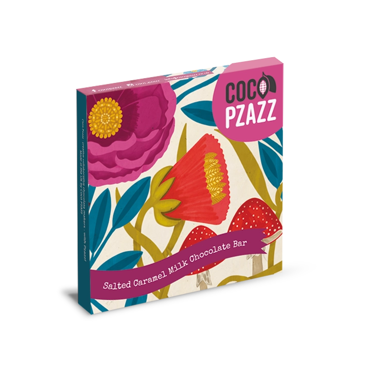 COCO PZAZZ Nina Pace Salted Caramel Milk Chocolate Bar 80g 