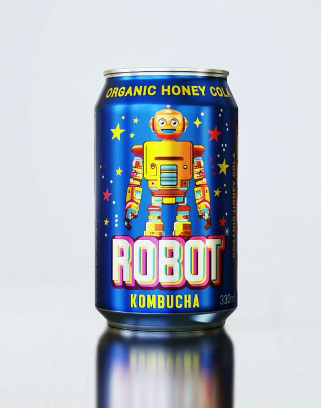 Robot Organic Honey Cola Kombucha 330ml Can