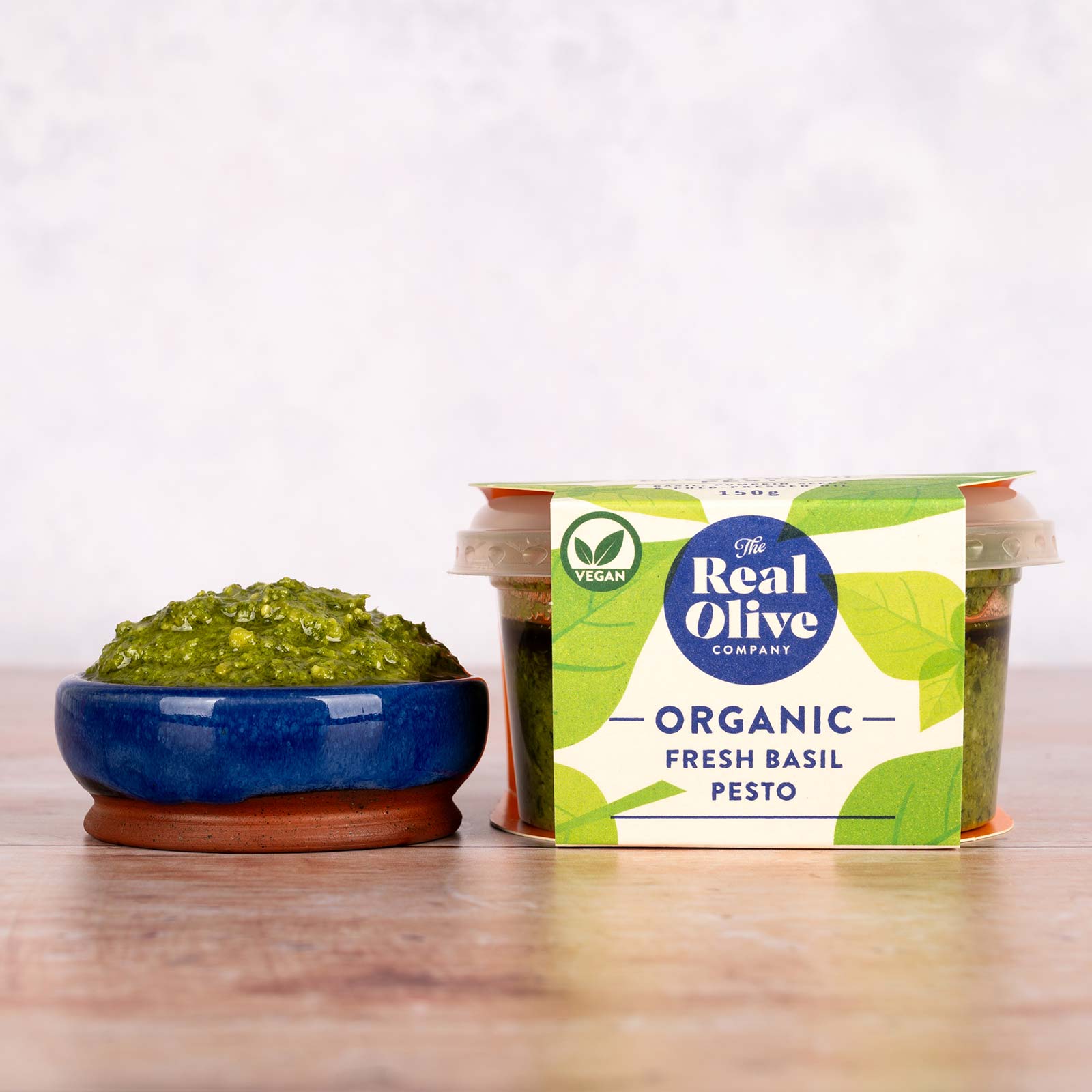 THE REAL OLIVE COMPANY Organic Fresh Basil Pesto 150g